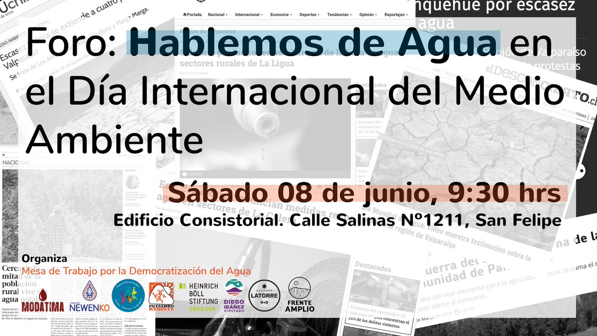 LatorreJI's tweet photo. En Chile se sigue privatizando el agua, cuidando así los intereses de grandes empresarios. ¿Qué dice el Código de #agua al respecto? Participa e infórmate en este Foro 👇🏽 

Inscríbete aquí https://t.co/8P1a5NxOc1  #DerechoAlAgua https://t.co/nPW7BSUuEZ