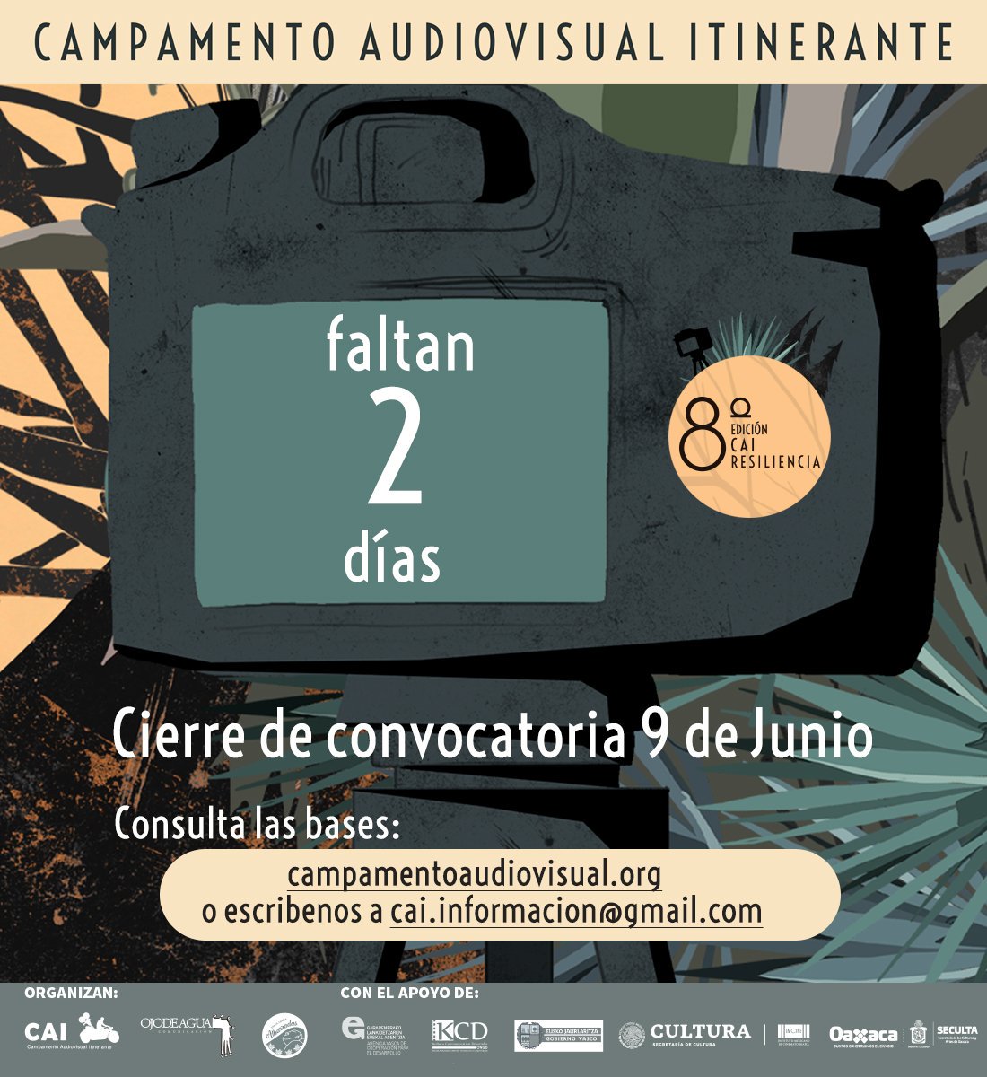 CAI_Oaxaca's tweet photo. ¡¡Ay no!! Ya sólo faltan 2 días 😱

Estamos en los últimos días, te van a criticar por todo, tu concluye la inscripción al #CAI8

Sé parte de esta generación 2019
#Cine #Arte #Comunalidad #SantaMaríaAlbarradas #Resiliencia https://t.co/gUQLrlaXug