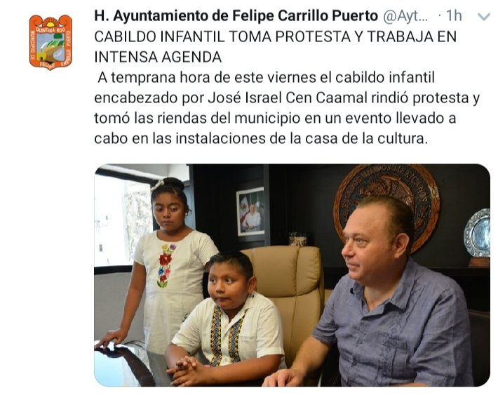 #desarrollosustentable #cabildoinfantil #municipio #FelipeCarrilloPuerto <a href="/omaralpuche/">omar alpuche leal</a> <a href="/Ayto_FCP/">Felipe Carrillo Puerto</a>