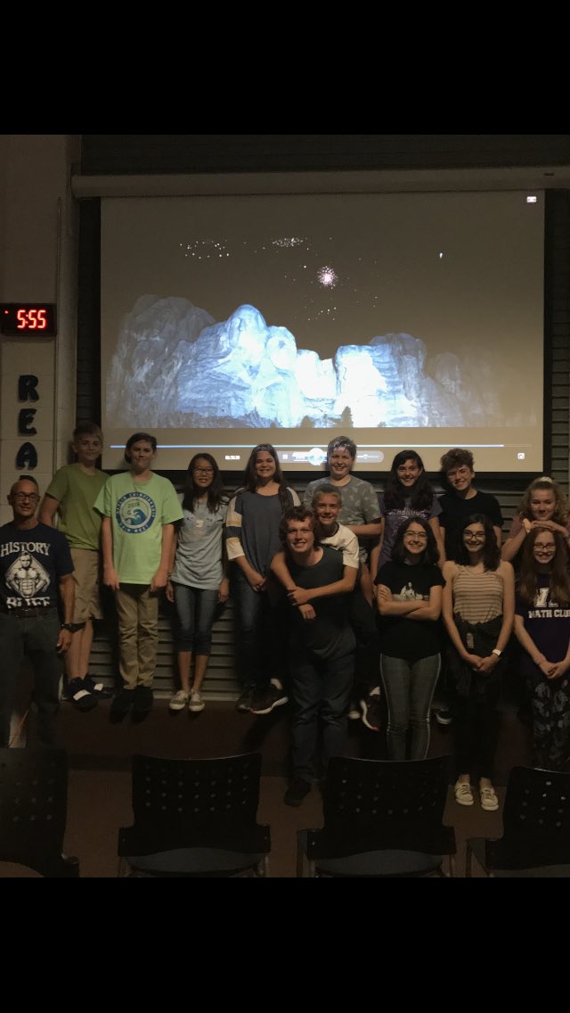 MarkLan06267002's tweet photo. HOMS 7th graders can't get enough of the Civil War this year.  Final Friday film National Treasure 2 on our fantastic new video system in the Media Center.  Thanks Mr. O for the great set up this afternoon.  Loving my Lincoln tee!   #NextGenMustangs  #LoveLincoln #HistoryRocks https://t.co/dCeIkt39WS