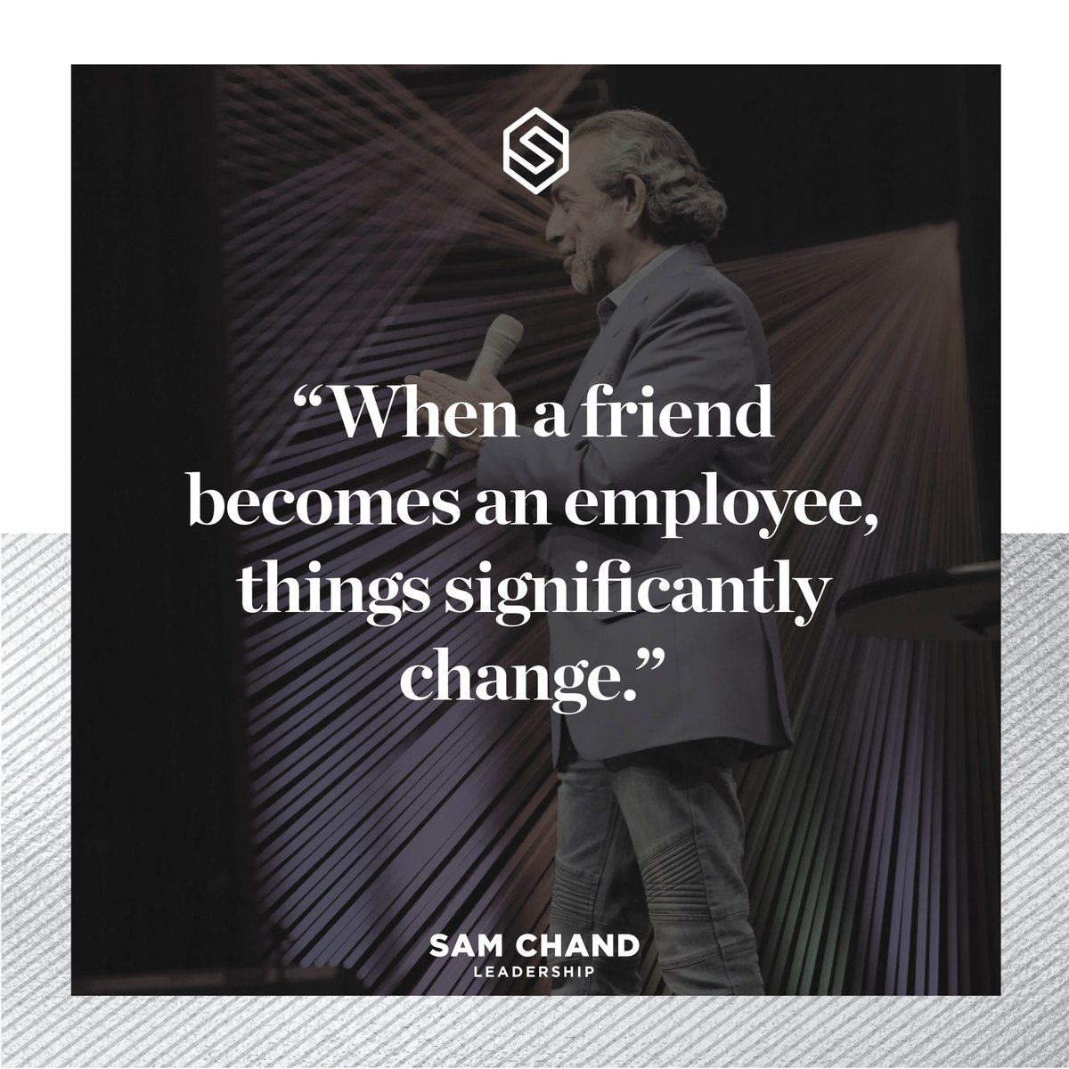 samchand's tweet photo. While things might seem like they can stay the same, sooner or later, your relationship
with your friend will change. When someone works for you, there’s an entirely new dynamic that comes into play.
#Leadership #SCLI #FromFriend #ToEmployee #NewDynamics https://t.co/6kcgFHsnbf