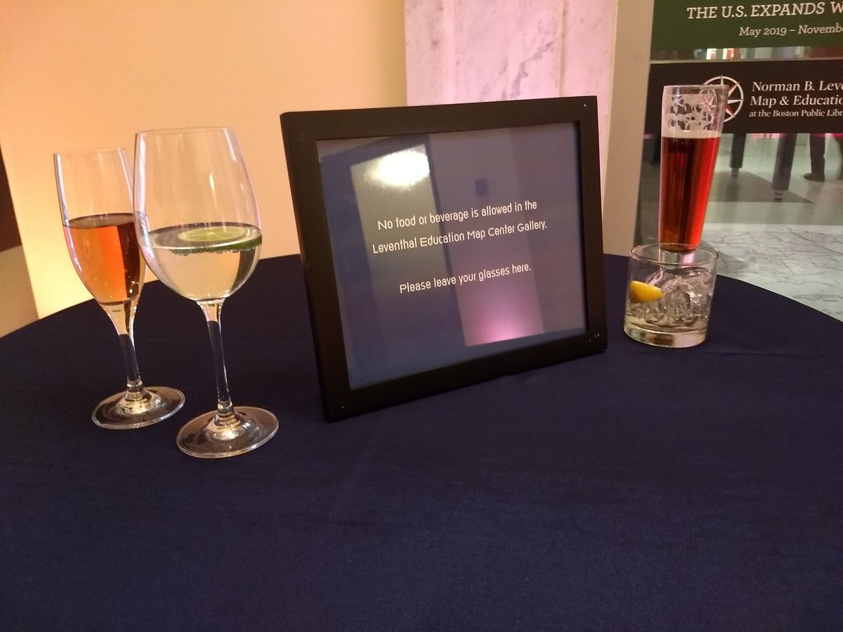 bplmaps's tweet photo. We're serious about the rules, even during the #bplgala. Leave your drink at the door, but please come visit the Map Center while you're here! https://t.co/XvdNnCyTZb