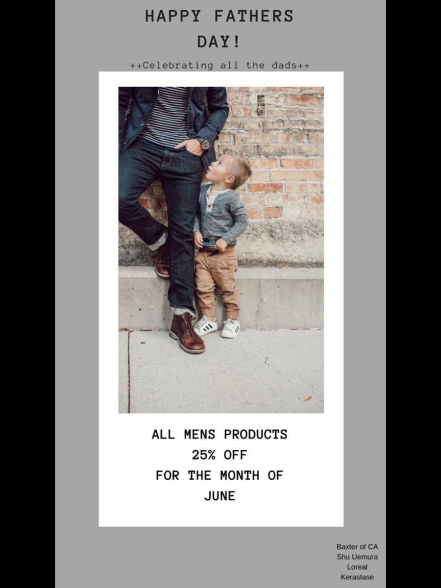 jscizzorhandz's tweet photo. To all the Dads out there... well even if you’re not a Dad... only at SquareSalon and AtelierSalon.... https://t.co/Z4PAGp3pKF