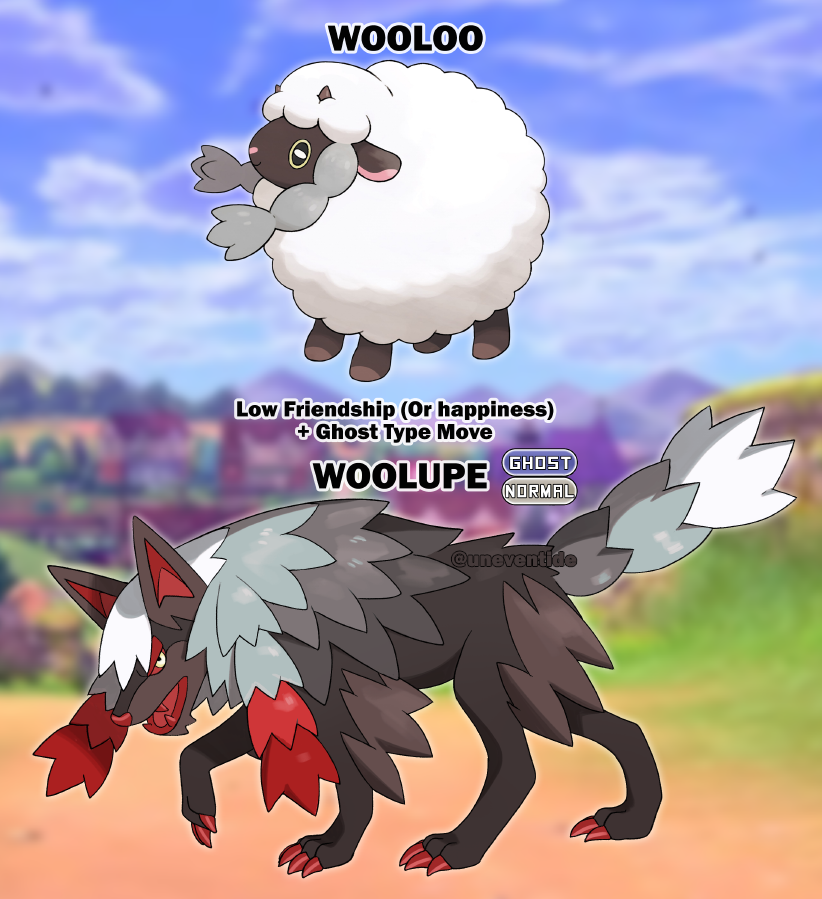 What if Wooloo had multiple evolutions based on friendship status...? I made a not-so-great one.

#PokemonSwordShield #fakemon #wooloo