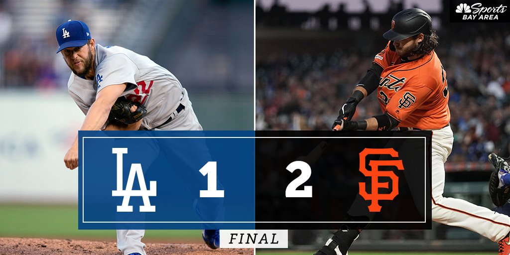 NBCSGiants's tweet photo. FINAL: @SFGiants 2, @Dodgers 1 https://t.co/s0OVYQ4Zvd