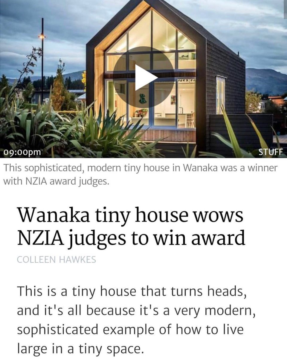 barrycondon's tweet photo. Delighted our Kirimoko Tiny House won a Small Project Award at the NZIA Southern Architecture Awards last night. Thanks to all involved in the project and @NZIArchitects Link to @nzstuff article below #condonscott https://t.co/RF3007G3KX