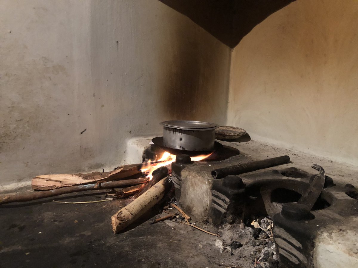 A tiny kitchen in North Karnataka, near Koppal. Plastics are beginning to make their way in but this beautiful choolah remains intact. In coastal areas you will find coconuts husk burning along with firewood in choolahs - used to fire up the logs of wood.