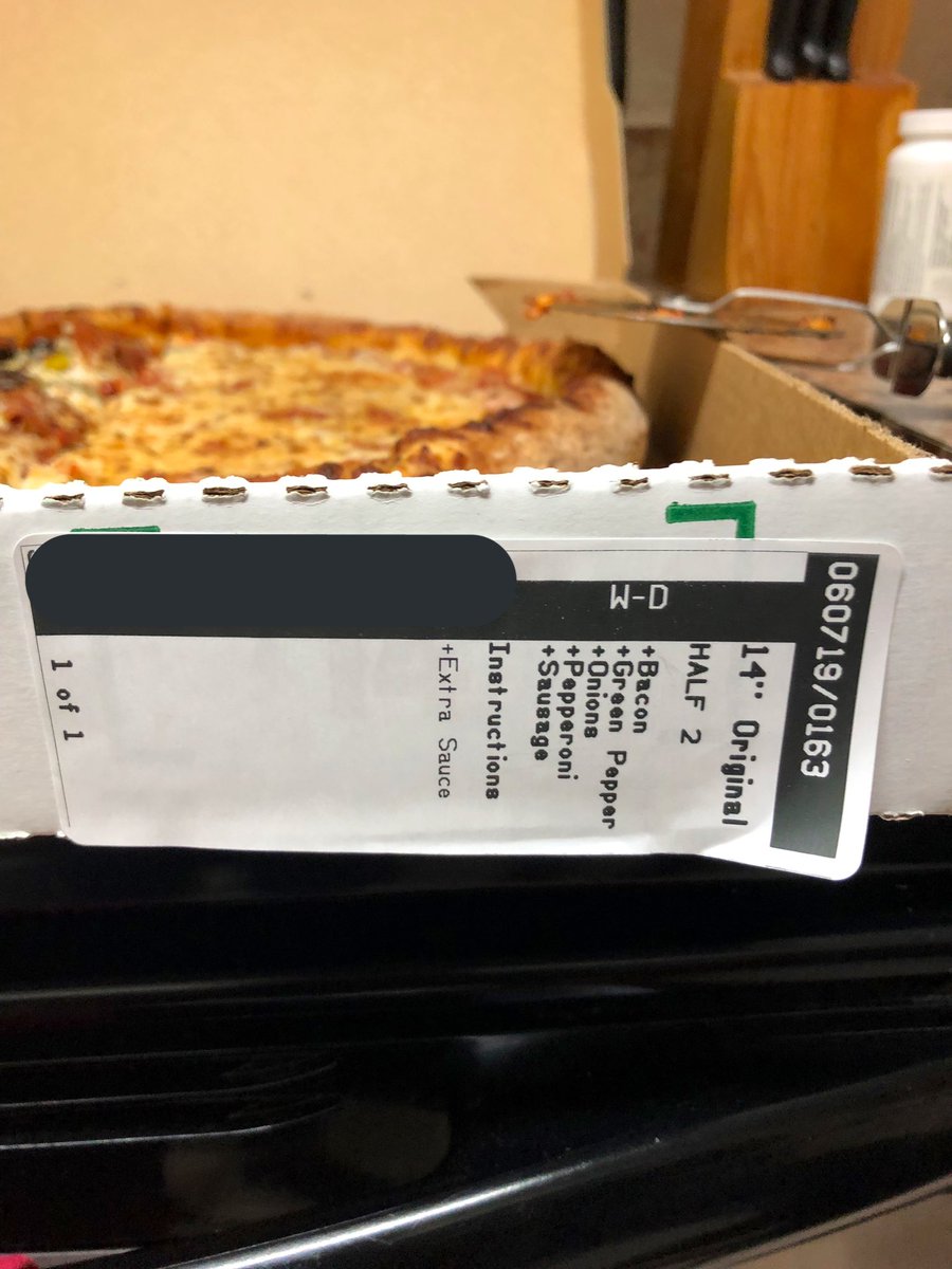 wolforddylan's tweet photo. @PapaJohns We love your pizza but this was such a disappointment. As you can see we didn’t order olives - arguably one of the most divisive toppings - AND it wasn’t even cut. 😫 https://t.co/pTGUDGGcWE
