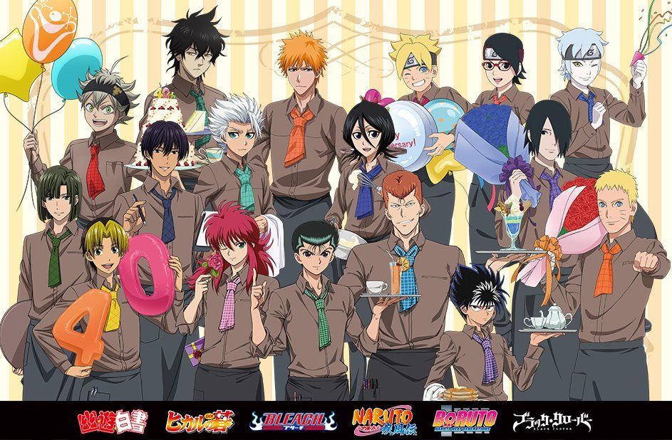 Aitai Kuji The Sega Cafe In Akihabara Will Be Having A Special Shonenjump Themed Cafe With Food And Goods For Studio Pierrot S 40th Anniversary Featuring Anime That The Studio Has Worked