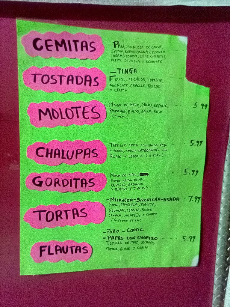 LangCapProject's tweet image. The new #Tucson food truck Antojo Poblano had their menu sign almost entirely in #Spanish in April. Rainstorm blew it away. New one is all English. Food is delicious as always. #LanguageShift