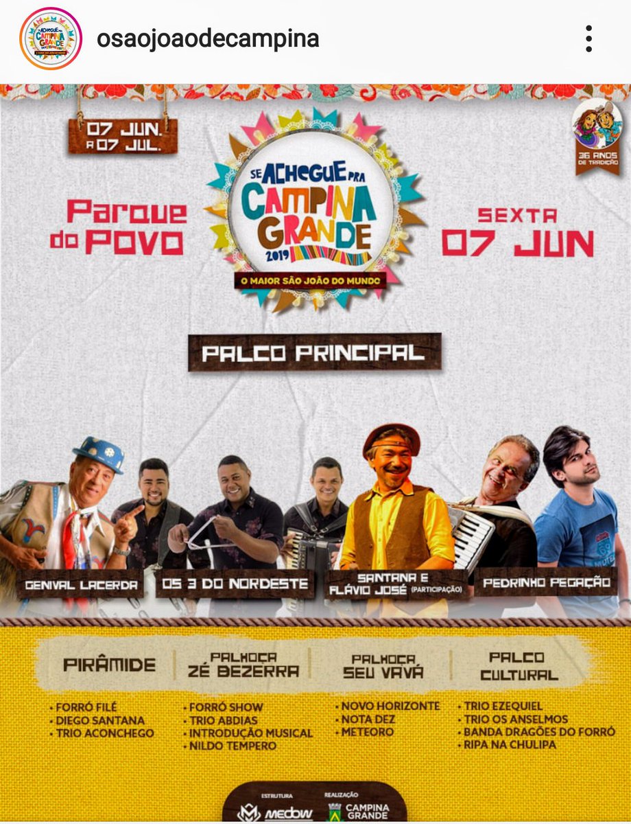 PatrickDornele's tweet image. LEMBRANDO QUE ...!!!

ENTÃO 👇👇👇👇
#simbora 
Se achegue pra #CampinaGrande!
Venha viver 
O Maior São João do Mundo, 
de 7 de junho a 7 de julho de 2019. 🤗
#PartiuCampinaGrande
#Paraíba 
 #OMaiorSãoJoãoDoMundo 🌽🔥
#saojoao