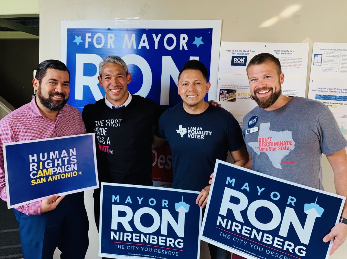 HRC volunteers and Ron Nirenberg
