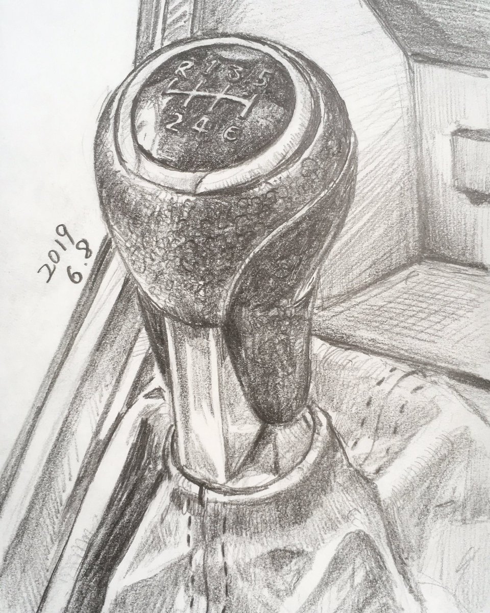 team_you_lucky's tweet photo. 毎日デッサン計画。今日で1周年。
 #デッサン #スケッチ #鉛筆画 #美術 #毎日デッサン計画 #dailydrawingplan #dessin #drawing #sketch #art #artwork #pencildrawing #pencil #マツダデミオ #mazdademio #mazda #demio #6速mt #シフトレバー #shiftlever #mt車 https://t.co/YPCEJp4yTT