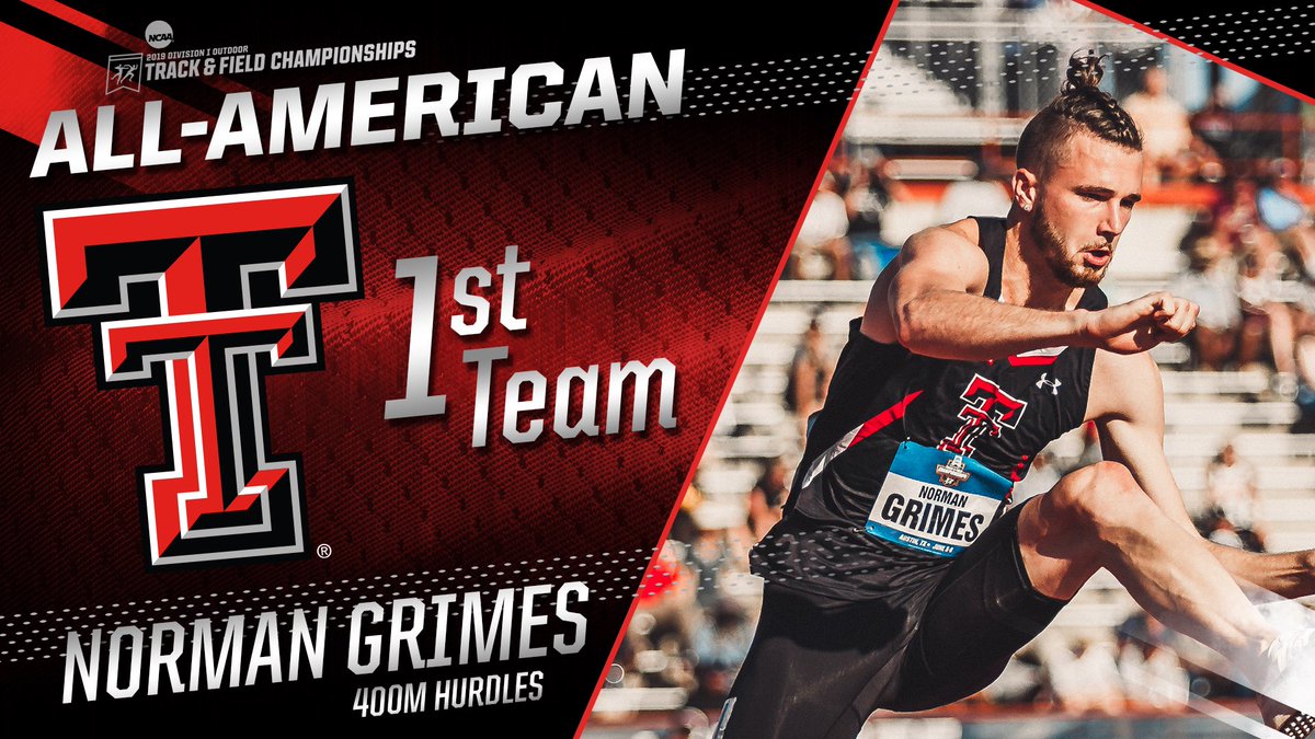 TexasTechTF's tweet photo. MEN’S 400H | Norman shows out!! 😤

It’s the #️⃣5️⃣ time in the 🌎 for @normangrimesjr, who runs a PR 48.71 for the school record and 8️⃣ huge points for Tech!

🔴#WreckEm | #ncaaTF⚫️ https://t.co/75wJEDCIvv