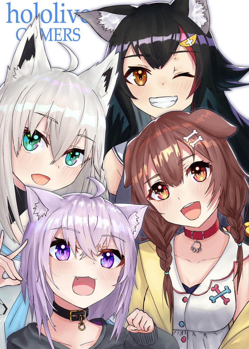 戌神ころね ,猫又おかゆ ,大神ミオ ,白上フブキ 「#ホロライブ 戌神ころね ,猫又おかゆ ,大神ミオ ,白上フブキ 「#ホロライブ