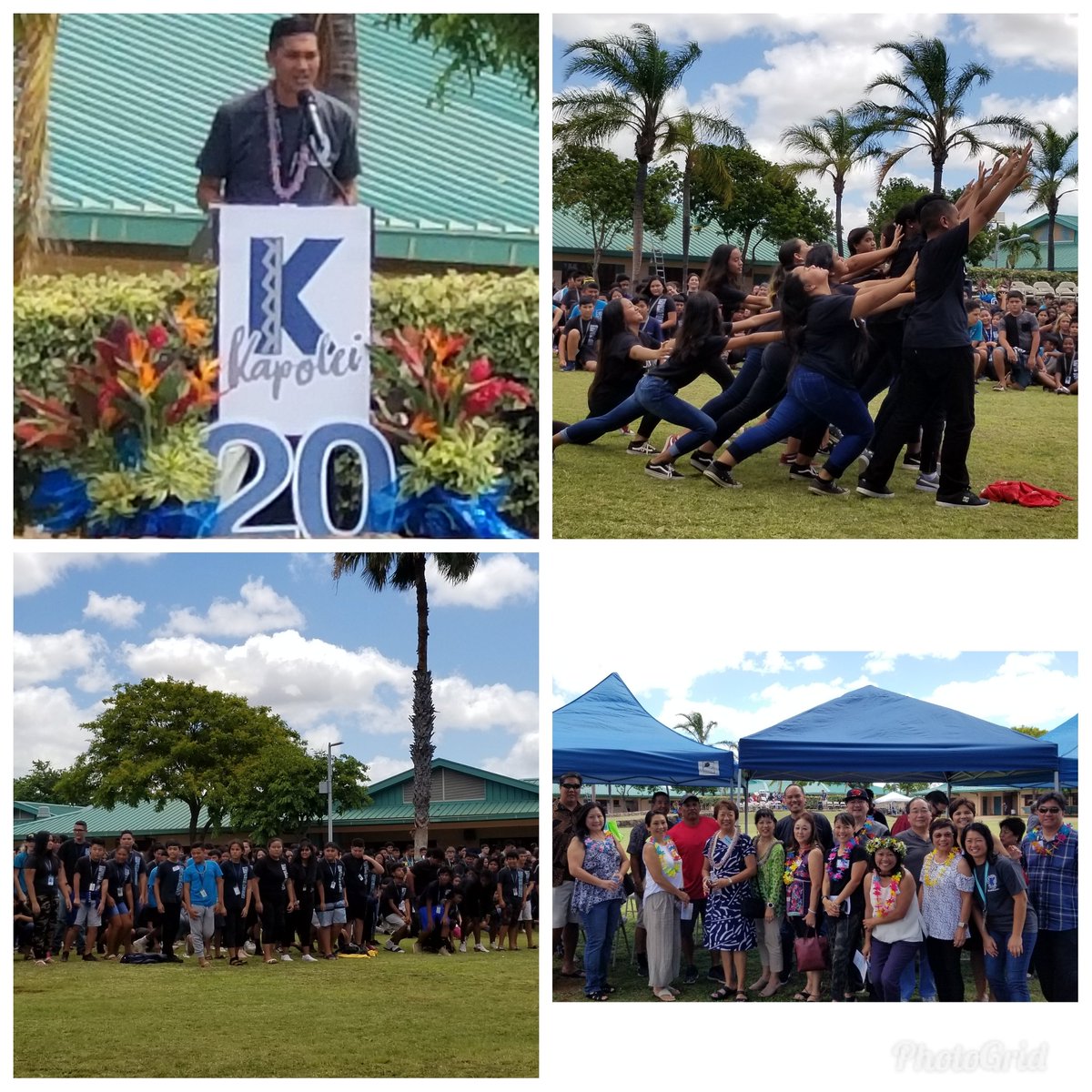 crshioi's tweet photo. Kapolei Middle's 20th year celebration brought together augural staff and the whole student body in a song-dance. @cksupport @KapoleiMiddle @HIDOE808 #20thanniversary https://t.co/s3yPSUIzxd