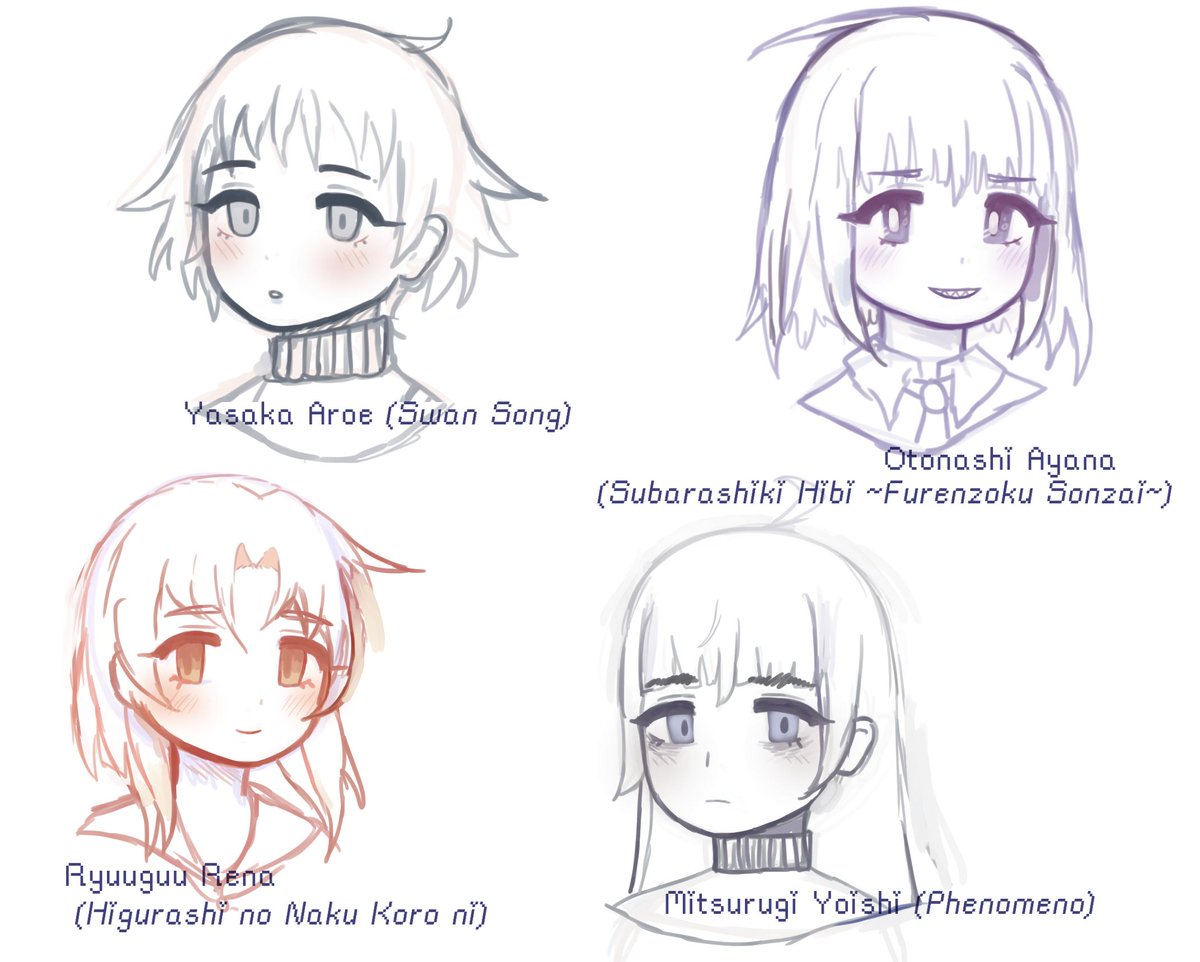 someone requested my favorite vn characters so i doodled some of my favs ^__^ 