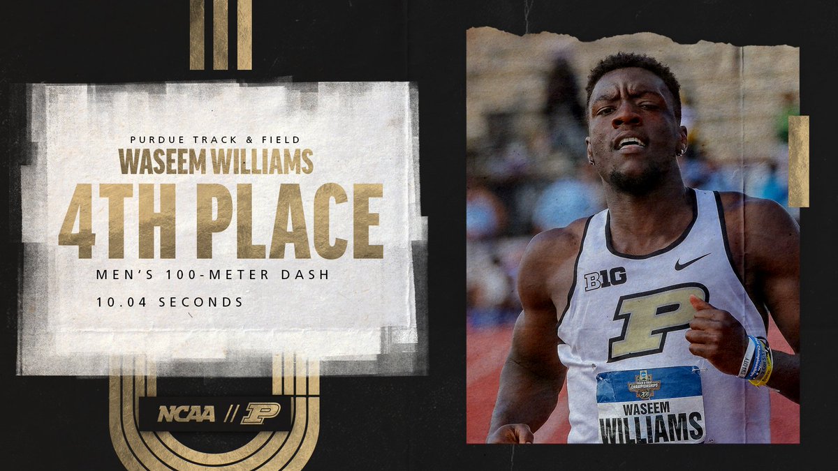 SAYFCarib's tweet photo. #NCAATFChampionships 🇯🇲 Waseem Williams BROKE the University of Purdue Men's 100m SCHOOL RECORD with a 10.04 (Wind: +0.8) clocking en route to finishing 4th in the Final.  🇧🇧Mario Burke was 6th in 10.06 https://t.co/2VTVjnIvyP