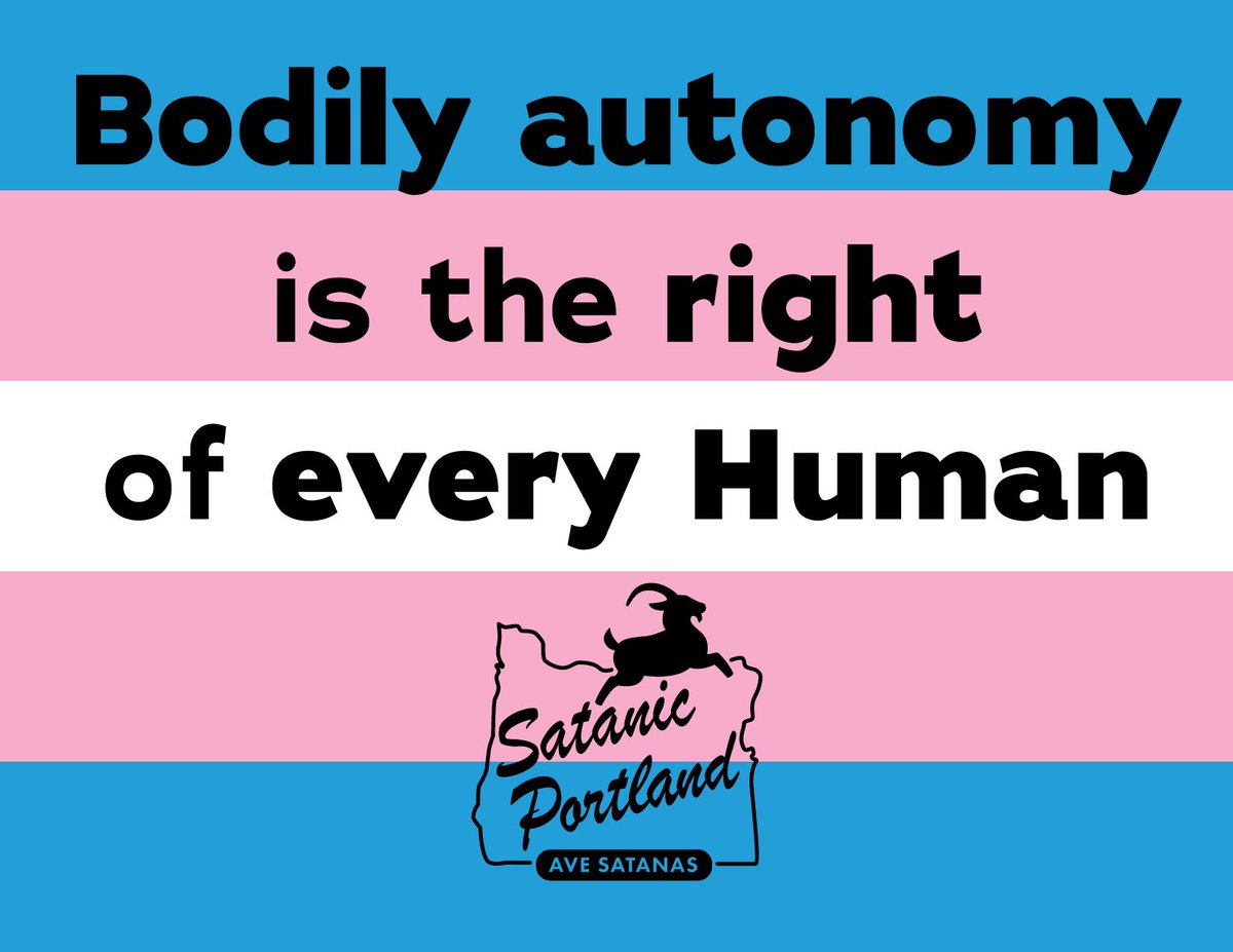 SatanicPortland's tweet photo. Trans Rights are Human RIghts!
#SatanicPDX #SatanicPortland #Satanic #Satan #HailSatan #Satanism #Pride #stonewallwasariot https://t.co/JEbJ40aeZL