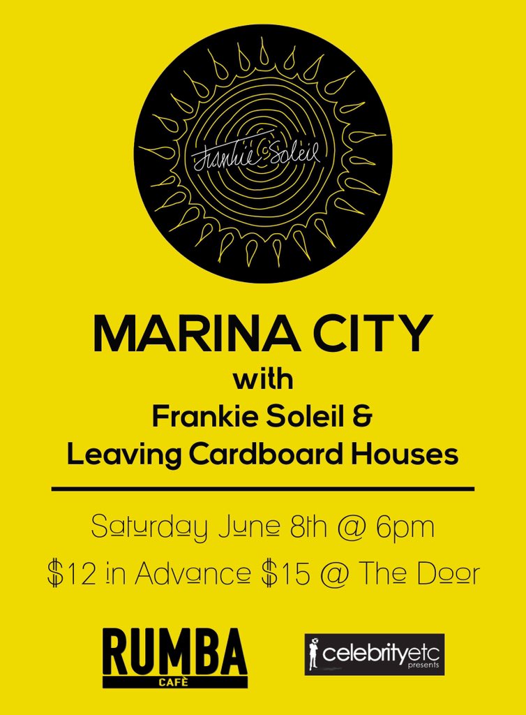 frankiesoleil's tweet image. Tomorrow NIGHT! My band and I are opening for @MarinaCityBand at @rumbacafeoh ☀️☀️
You won’t want to miss it!
