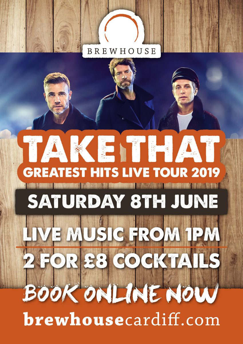 Who has tickets to go and see Take That in Cardiff today?

Make sure you show us your tickets to get 2 for £8 on our Speciality Cocktails all day!