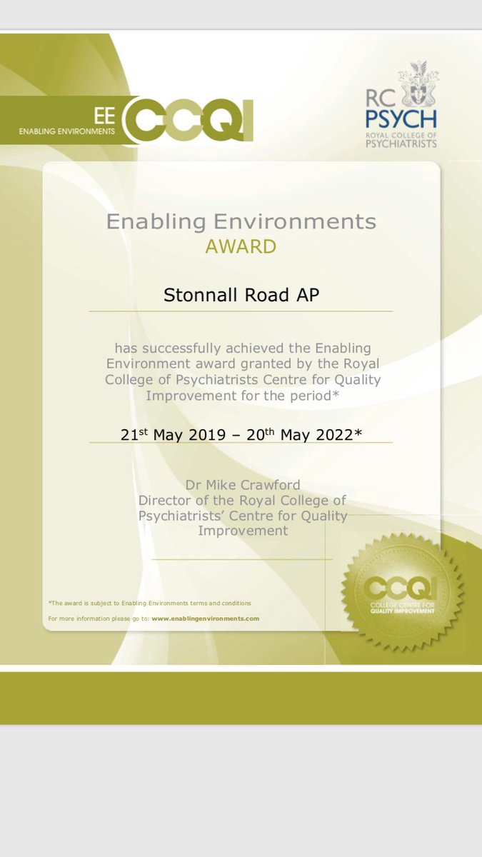 So pleased to announce we have achieved the Enabling Environment award!!