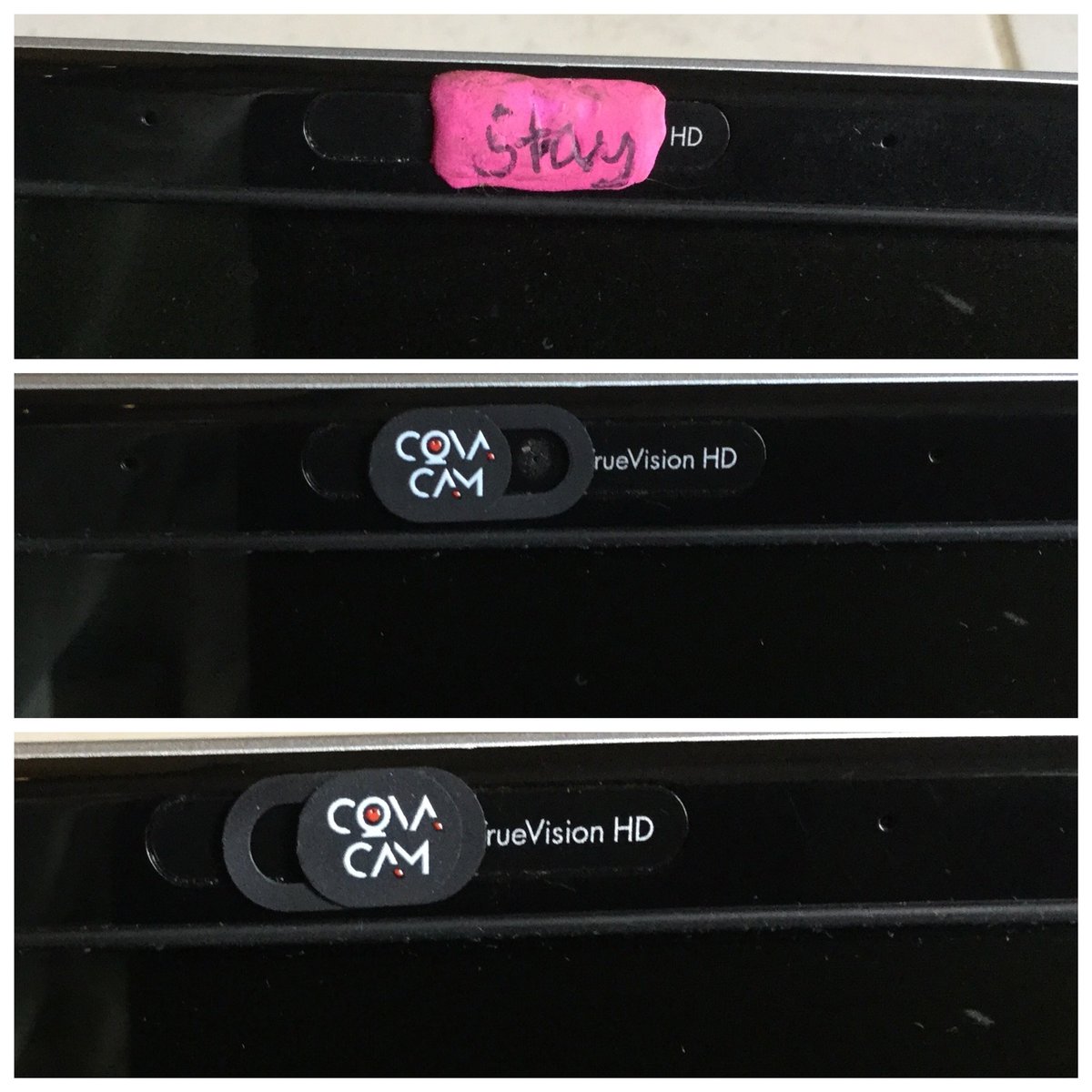 simonbiagi's tweet photo. Has anyone ever heard of people #hacking your #webcam? Imagine what they could see. We covered ours with pink bluetack but now there’s something better from @mardleslife @jamesmurden told me about it and it’s great ! #covacam is coming to @qvcuk soon #greatidea #safeathome https://t.co/cpTH2Rqmgn