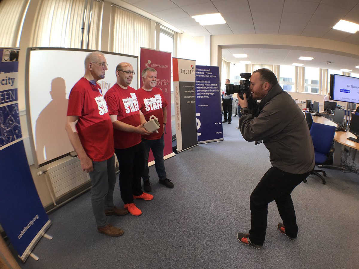 Elaine_Maslin's tweet photo. Getting started at @codethecity #codethecity @AirAberdeen @57NorthHacklab picking topics and hosting @BBCScotNine and @pressjournal coming to see what we’re doing for #airquality in #Aberdeen https://t.co/V1sKCcHkbW