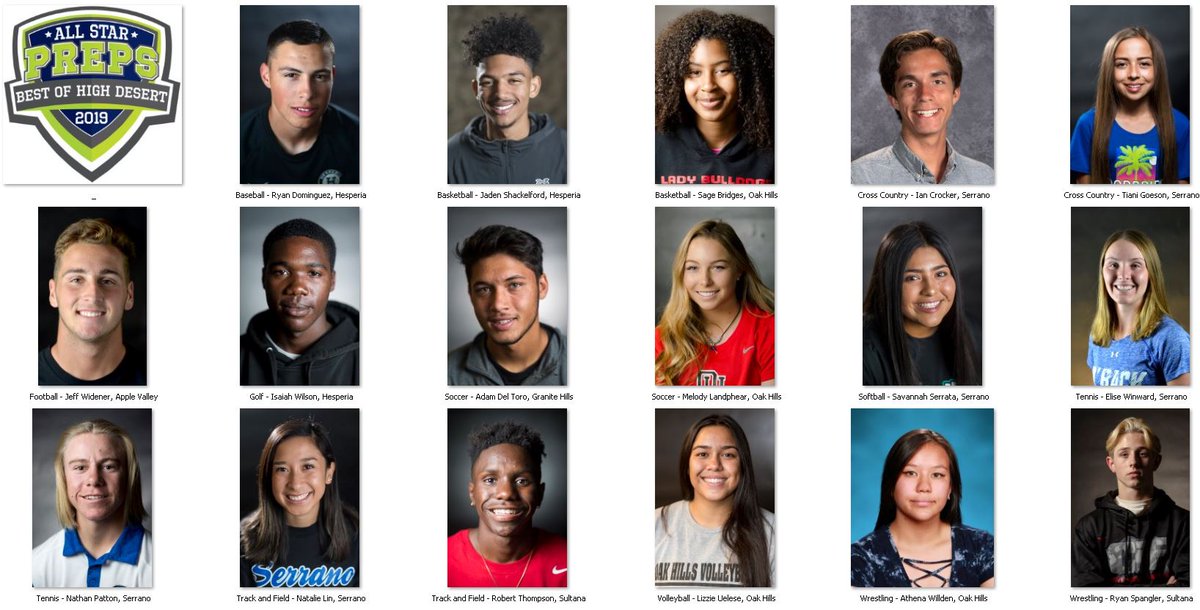 Congratulations to all our Athletes of the Year. I'm terrible with technology, so here's my best shot at a collage of all our winners. #HighDesertPreps