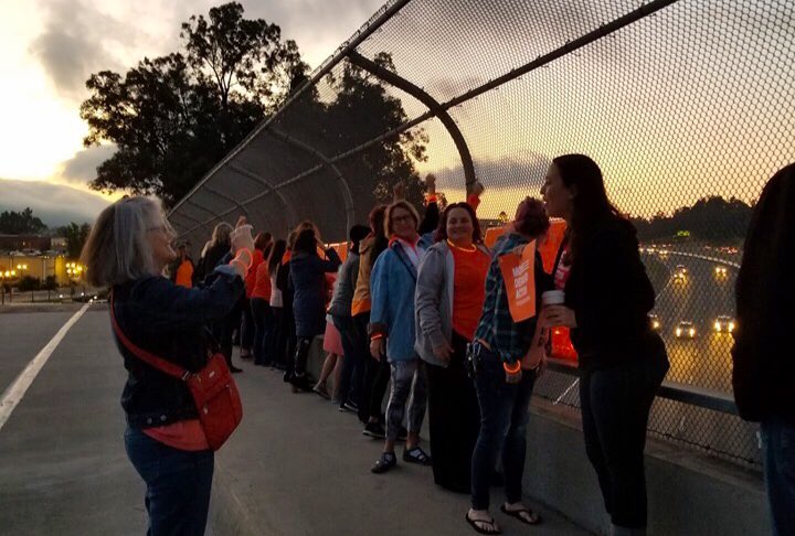 SDIndivisible's tweet photo. #WearOrange! 🧡 Temecula CA I-15 overpass lit up tonight for Nat’l #GunViolenceAwareness Day

📣 On Sat. June 8, 10-12, join
@Everytown, @MomsDemand, @TemeculaRises, #Indivisible at Temecula Duck Pond for rally &amp; march to #EndGunViolence https://t.co/Y4DzsO3F1K
