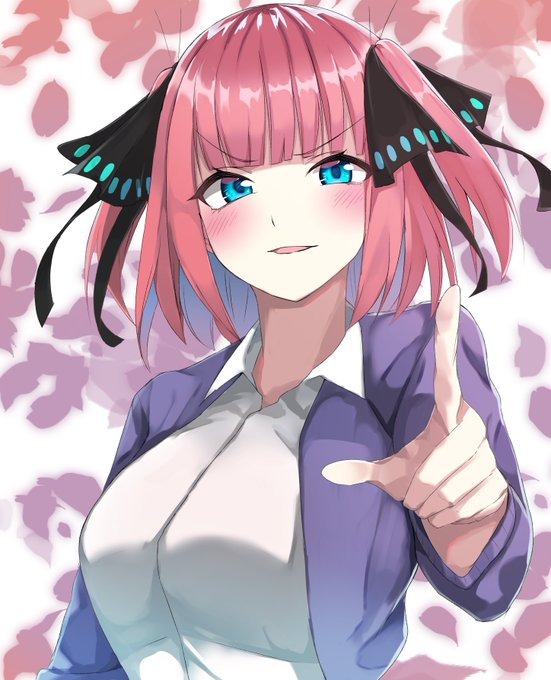 びーんずさんがTwitterに投稿した中野二乃(五等分の花嫁)のイラスト。