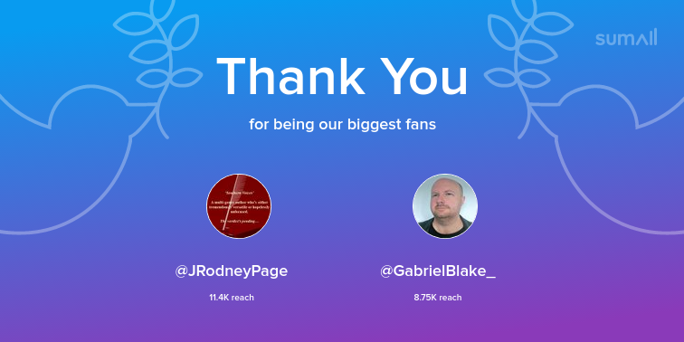 kristizeyn's tweet photo. Our biggest fans this week: JRodneyPage, GabrielBlake_. Thank you! via https://t.co/6d6fp0xHO4 https://t.co/NPJyT7a5WJ