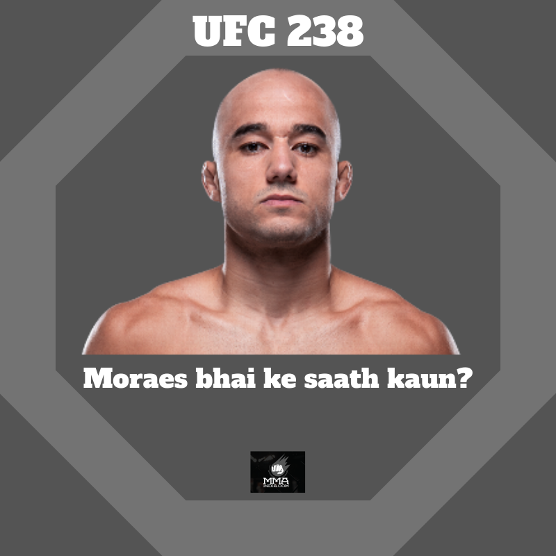 MMAIndiaShow's tweet photo. 'Kya inka Jadoo Chalegaa' ?
Show your support for .@MMARLONMORAES #UFC238
It goes down tomorrow!!
#ufc #mma #magicmoraes #MarlonMoraes #mmaindiashow https://t.co/JCZjf1BrJm
