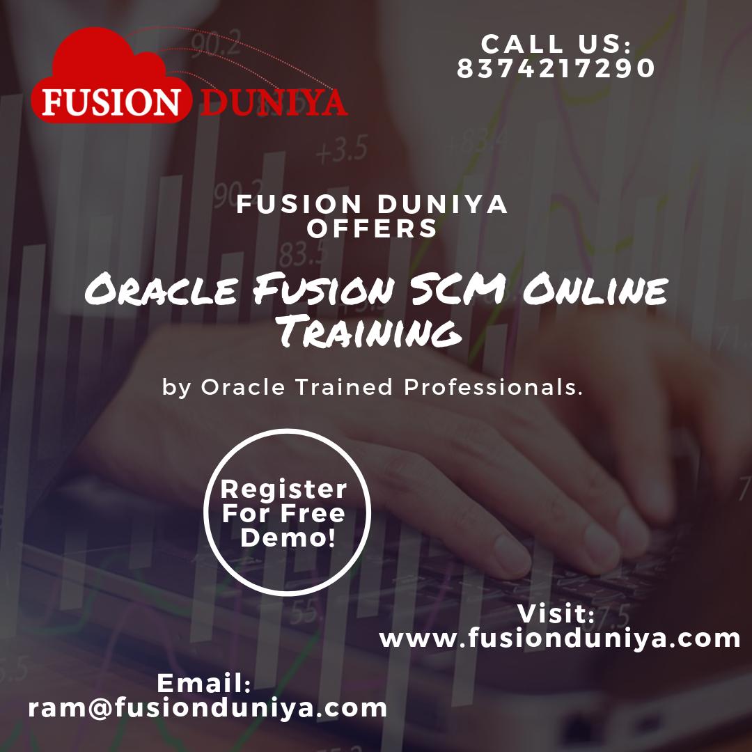 FusionDuniya's tweet image. #FusionDuniya offers expert level online #OracleFusionSCMTraining by Real-Time Professionals.
Enroll Now
Call:- +91 837 421 7290
Visit:- bit.ly/2p1Jhio
#fusionscmonlinetraining #fusionduniya #oraclefusionscm #OracleclouseSCMtraining