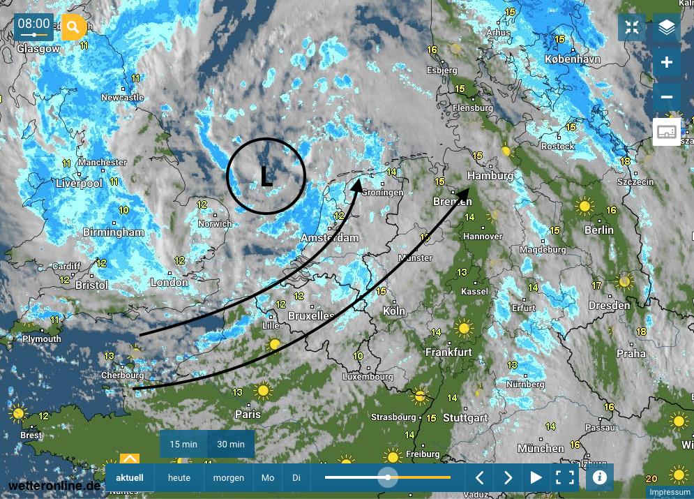 NoodweerBenelux's tweet image. Goedemorgen! Storm #Miguel trekt op dit moment over de Noordzee en neemt verder af in kracht. Afgelopen nacht heeft de #wind op diverse plaatsen in het westen van de Benelux voor #windschade gezorgd. De windstoten op dit moment variëren van 60 tot 80 km/u. Na de middag rustiger.