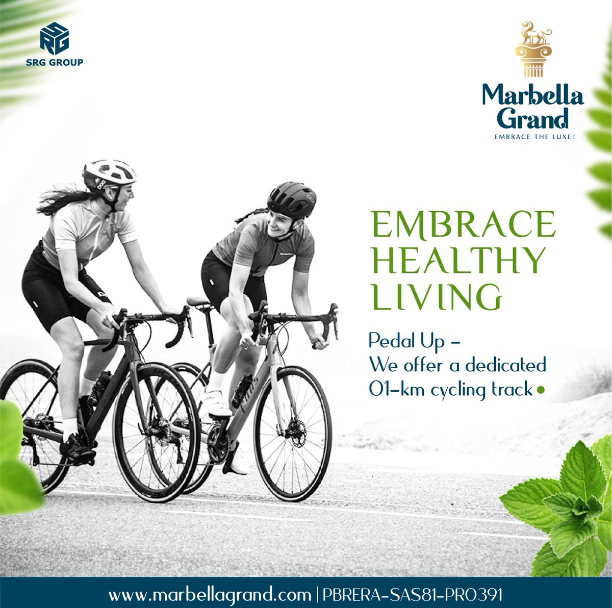 A ‘cyclist only’ track gives every reason to pedal-up and live healthily. 
#health #goodhealth #fitnessmantra #cycling #healthyLiving #greenSurroundings #cleanEnvironment #luxuroiusApartments #MarbellaGrand