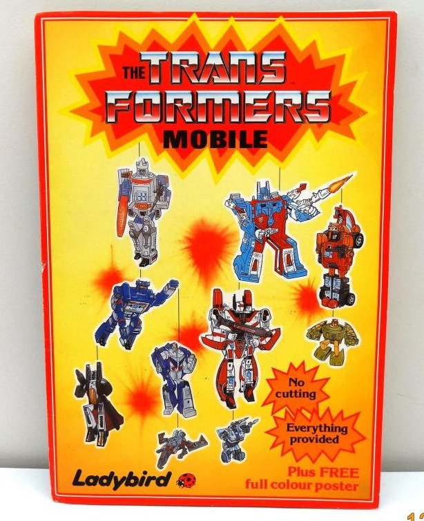 Transformers self assembly cardboard mobile, Ladybird, 1986/87 UK. Second image from Ladybird 1986 catalogue. #transformers #g1 #mobile
