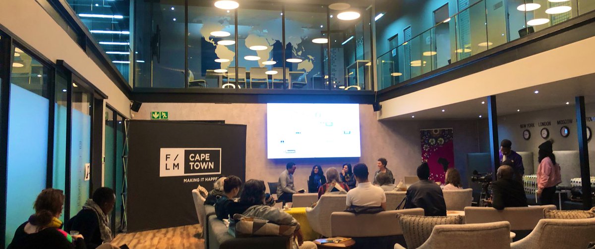 Moni_R's tweet photo. .@EncountersDoc festivals strategy industry panel with #BarbaraOff @dokfest and @FrenchEmbassyZA @Cath_Bizern director of @Cinemadureel & director of #WhisperingTruthToPower Facilitator is @KhanyoMjamba of @BigWorldCinema Great insights @Wesgro @nfvfsa @FilmCapeTown @InvestSA_ https://t.co/w9CBAsE2W6