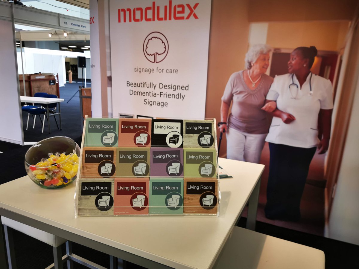 ModulexUK's tweet image. Day 2 of the Alzheimer's Show is about to begin. Join us on Stand D1 to see all of our new dementia-friendly signage #signageforcare #tas19 #thealzheimersshow #signage #carehome