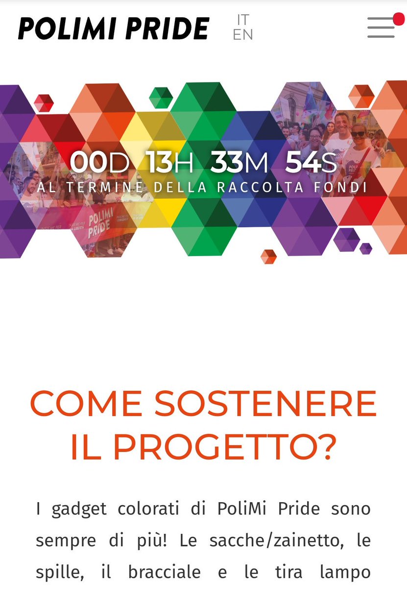 PoliEdroPoliMi's tweet image. Manca pochissimo alla chiusura del nostro crowdfunding per il #PolimiPride: affrettatevi 🌈🌈🌈
Vai sul sito donate.poliedro-polimi.it/it/