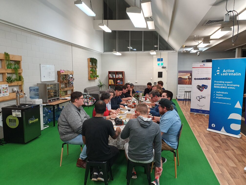 Teams having a hearty meal <a href="/SplitSpaces/">Split Spaces</a>