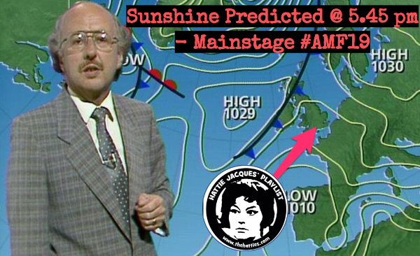 thehatties's tweet photo. Now... we are no experts...but Michael Fish is (please ignore that storm in 1987) - and he has said "5.45pm at Alresford Music Festival there WILL BE sunshine around the Mainstage for the duration of the Hatties set.......fact"
#AMF19
#thehatties
#keepingitrealwithmichaelfish https://t.co/WjWfUd8fWz