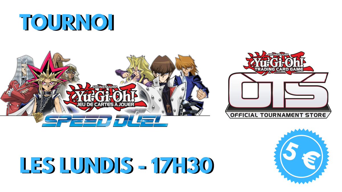 Le Repaire du Dragon (@repairedudragon) on Twitter photo Chers Duellistes #YuGiOh #yugiohtcg venez participer à notre nouveau tournoi hebdomadaire Speed Duel!
C'est tous les lundis à 17h30 et il y aura des boosters OTS Speed Duel pour les mieux classés !
poke <a href="/KONAMIFR/">KONAMI France</a> @YuGiOhTCGEU Chers Duellistes #YuGiOh #yugiohtcg venez participer à notre nouveau tournoi hebdomadaire Speed Duel!
C'est tous les lundis à 17h30 et il y aura des boosters OTS Speed Duel pour les mieux classés !
poke <a href="/KONAMIFR/">KONAMI France</a> @YuGiOhTCGEU