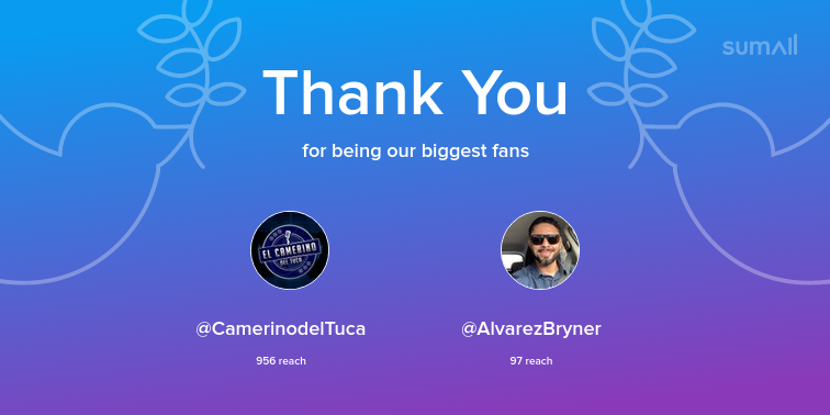Cicadex's tweet photo. Our biggest fans this week: CamerinodelTuca, AlvarezBryner. Thank you! via https://t.co/AyY1zVG725 https://t.co/kDbgBDn054