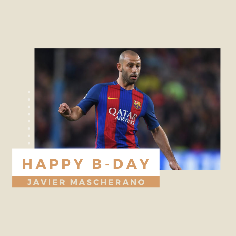 Happy B-Day Javier Mascherano! He\s celebrating his 33rd birthday today. 