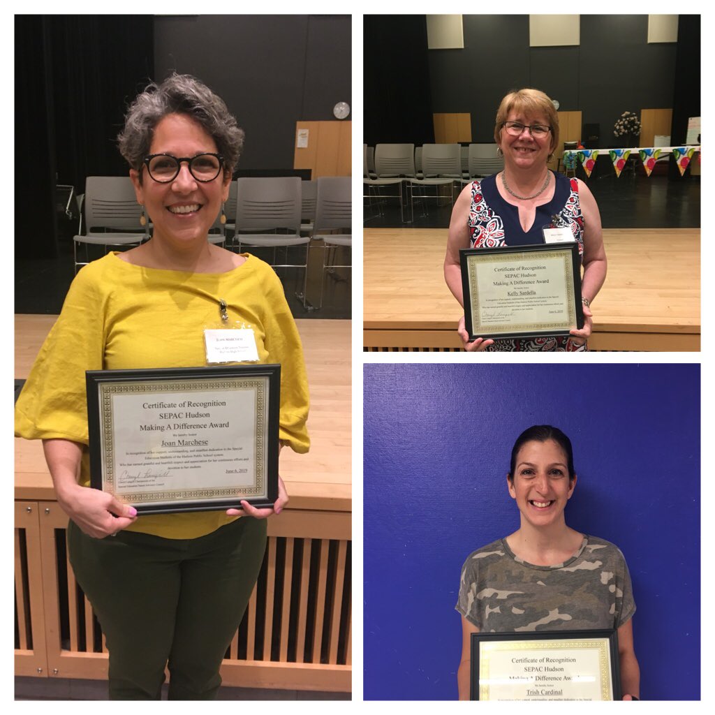 SEPACHudson's tweet photo. Congratulations to our 2nd Annual Making A Difference Award winners! Joan Marchese, Kelly Sardella &amp; Trisha Cardinal! Thank you for all you do!  @mulprincipal https://t.co/XREmptUFKS