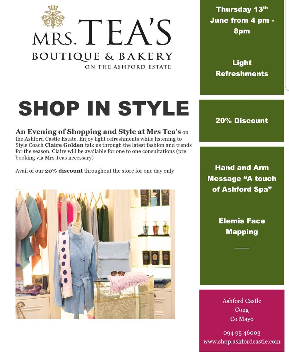 Very excited to be part of this exciting event this Thursday at Mrs Teas boutique on Ashford estate. Come along and have a fun evening.