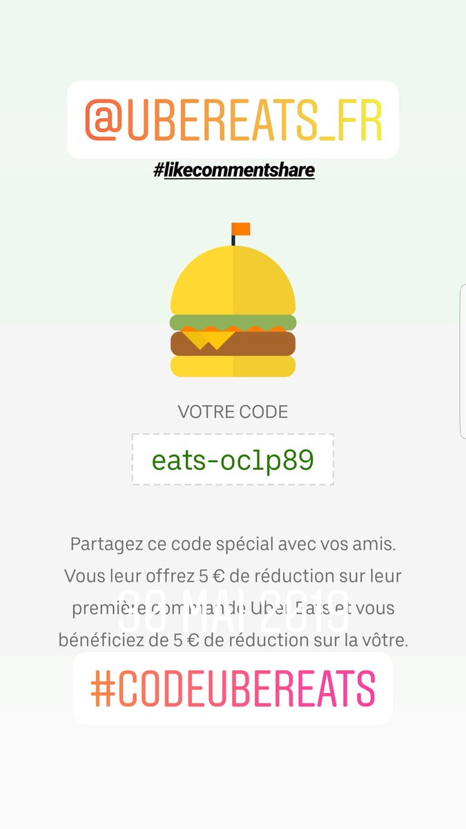 Objectifestival's tweet image. Je vous rappel mon #CodeUbereats #UberEats @ubereats_fr
