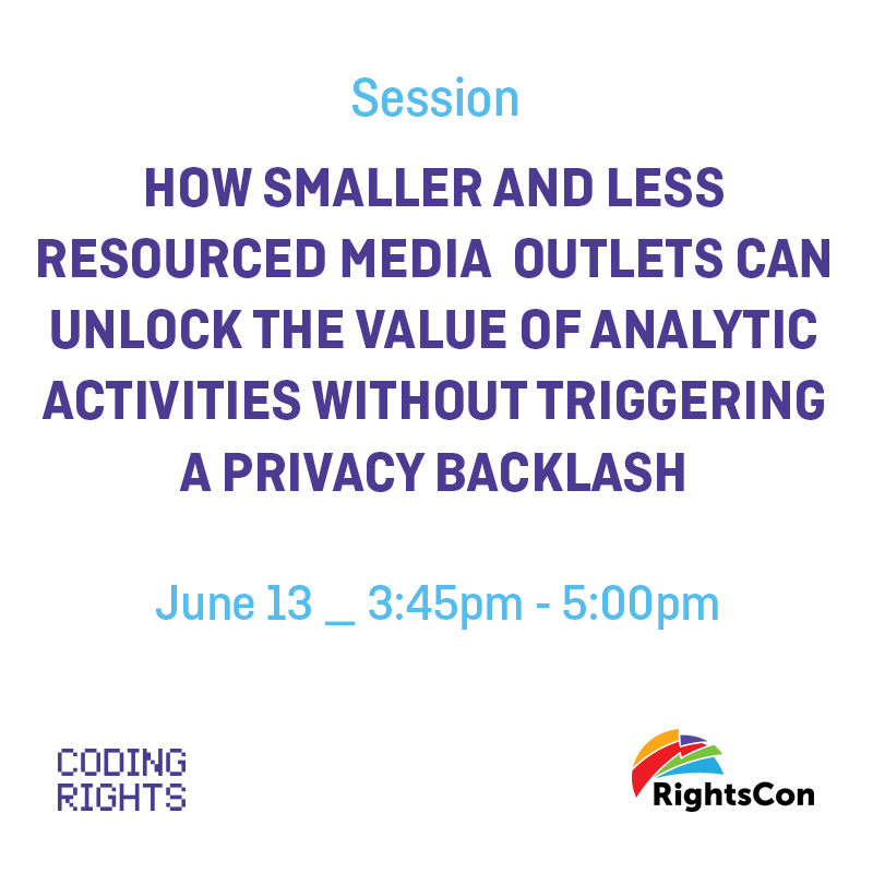 CodingRights's tweet photo. Also on Thursday @boomartins will talk about the impact of data protection laws and regulations on the media, and why, if you care about values such as the right to #privacy and #FreedomofExpression, you should care!
#RightsCon2019 #HumanRights #datasucker
https://t.co/aLI3Uu6OVe https://t.co/8AvXBTTFLx