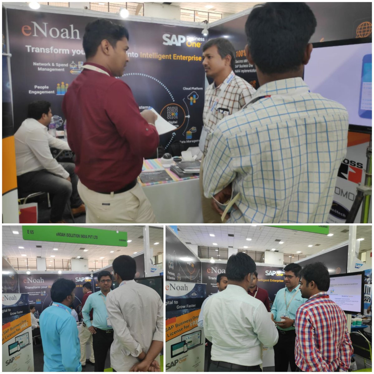 enoahisolution's tweet photo. Some key moments of eNoah Team with #SMEs at #Intec2019 #CODISSIA #Coimbatore showcasing #IntelligentEnterprise #SAPBusinessOne with LIVE demo of its #digitaltransformation capabilities.

@SAPBusinessOne @Nikita_g026 @rohithasri #MachineLearning #IoT https://t.co/p6UEmI9e4J